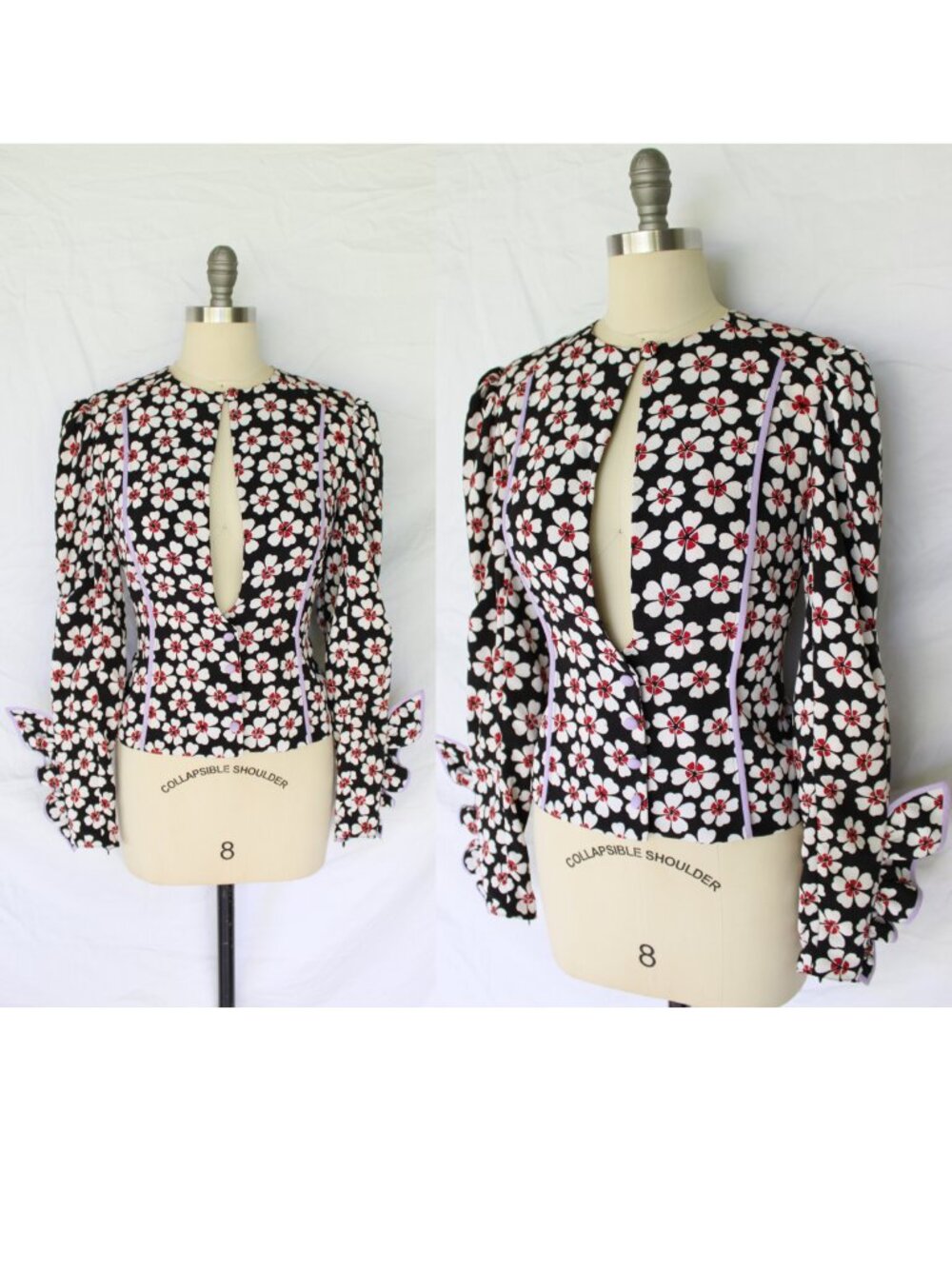 Marianna Senchina poppy ruffle Puff Sleeve Blouse tunic blazer top dress jacket